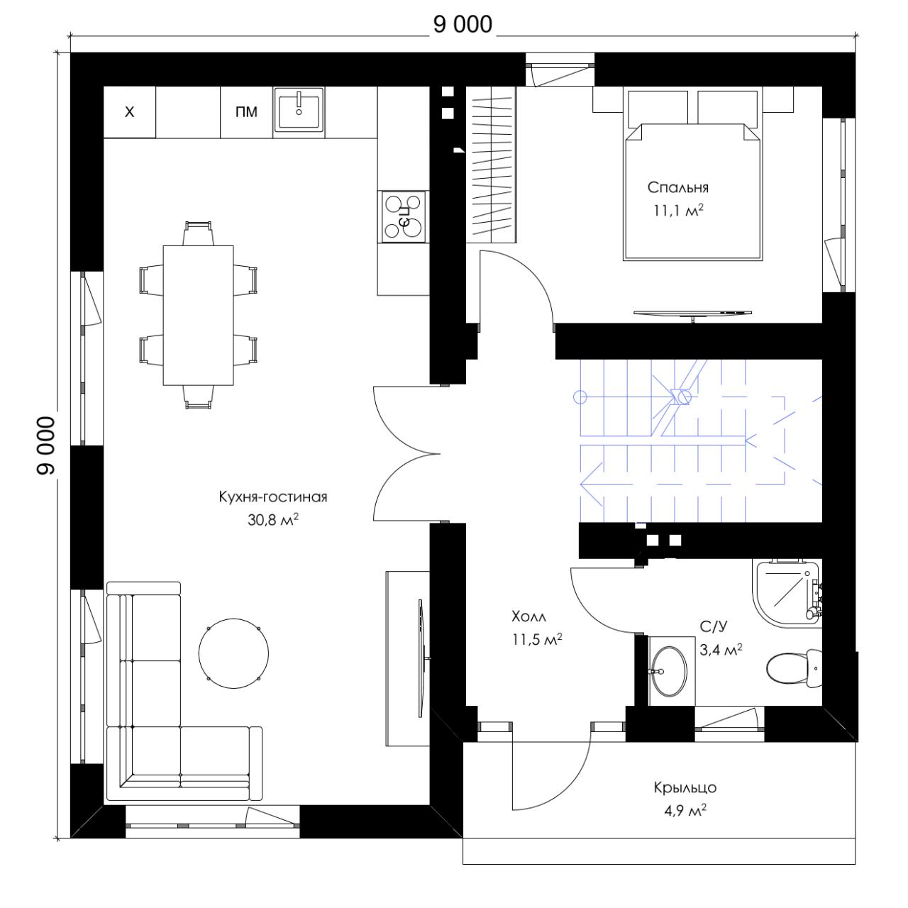 Двухэтажный дом 126 м² <br> Арт. 2.215 под ключ – фото, цены и планировки